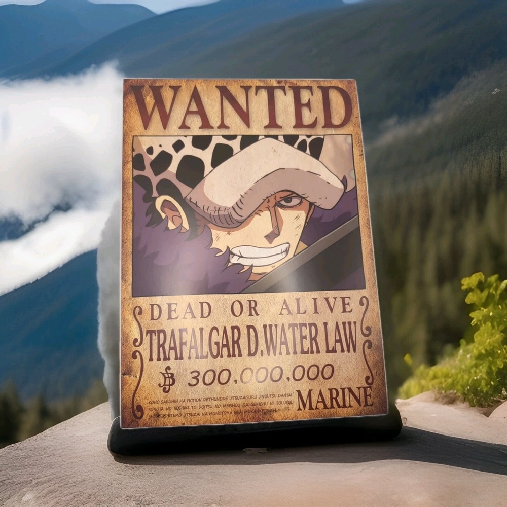 One Piece Wanted Dead Or Alive Trafalgard‎ D.  $300,000,000 Marine 8x12 Glossy